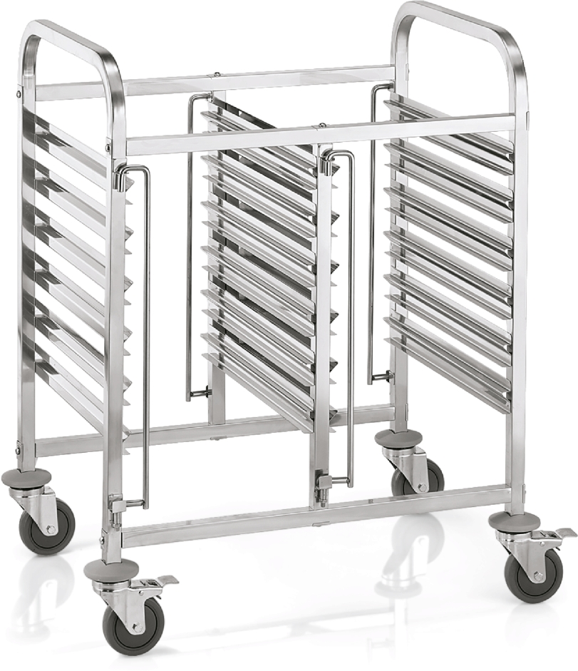 GN Regalwagen 1/1 für 12 Behälter/24 Tabletts, Chromnickelstahl