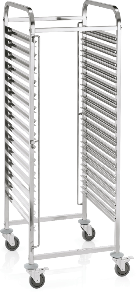 GN Regalwagen 2/1 für 15 Behälter/30 Tabletts, Chromnickelstahl