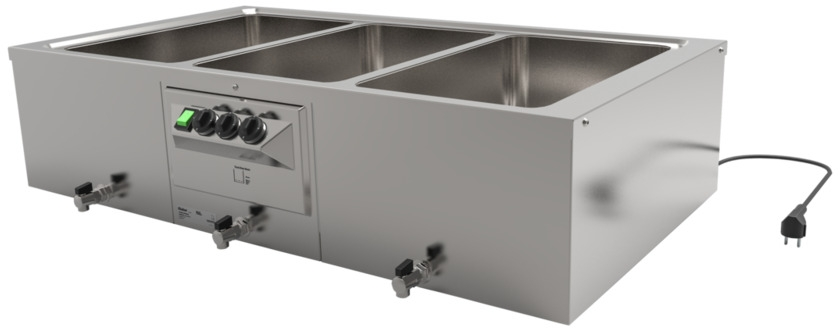 Rieber Tisch-Bain-Marie 3x1/1 m. Ablasshahn
