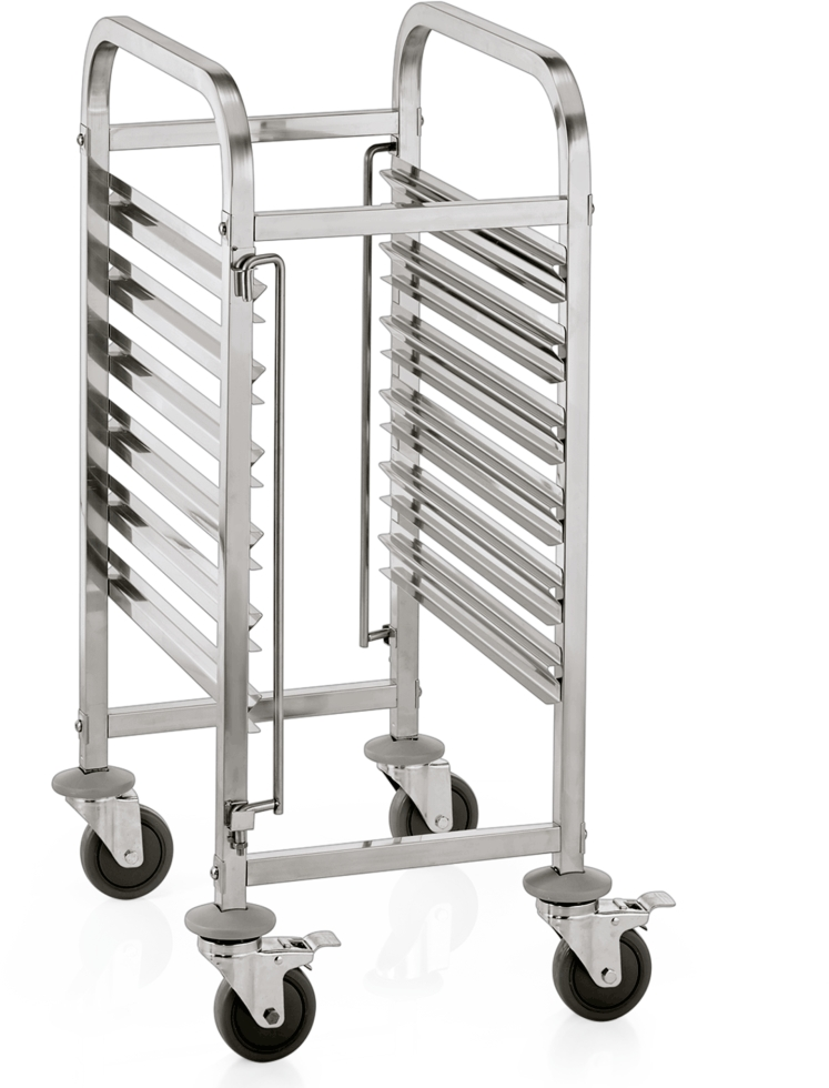 GN Regalwagen 1/1 für 6 Behälter/12 Tabletts, Chromnickelstahl