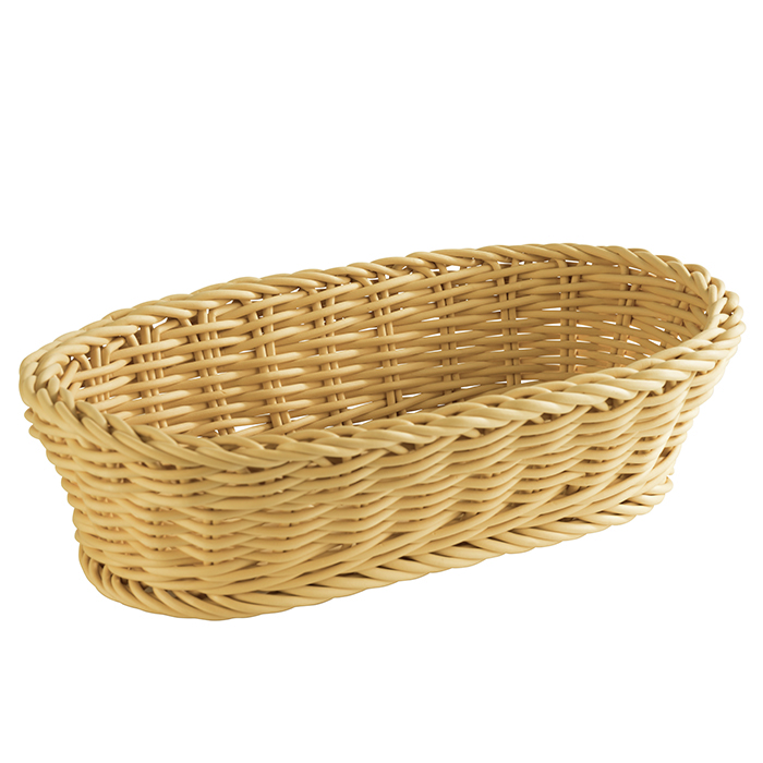 Baguette Korb, oval 28 x 16 cm, H: 8 cm , hellbeige
