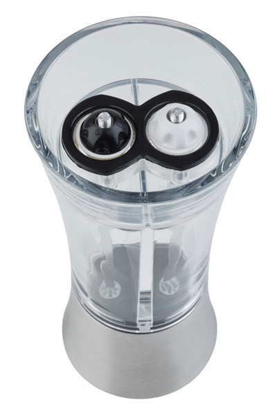 2 in 1 Salz u. Pfeffermühle Ø 7,5 cm, H: 18,5 cm , Edelstahl