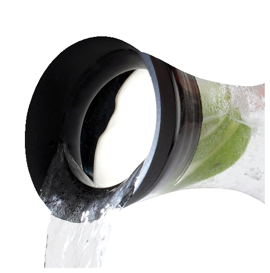 Glas-Karaffe Ø 9,5 cm, H: 29 cm , Schwarz