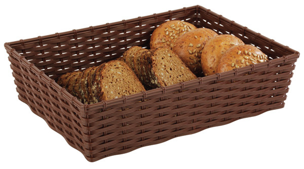 Korb -WICKER-LOOK- 39,5 x 29,5 cm, H: 10 cm , Braun